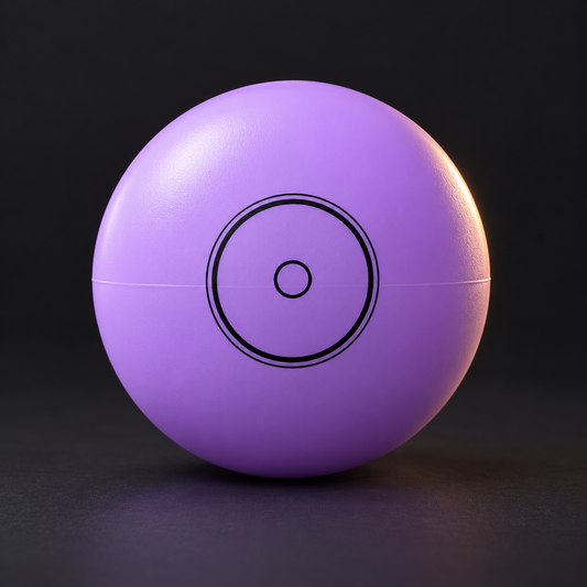Ball of Love with a printed Devanthro symbol on a dark studio background — design preview.
